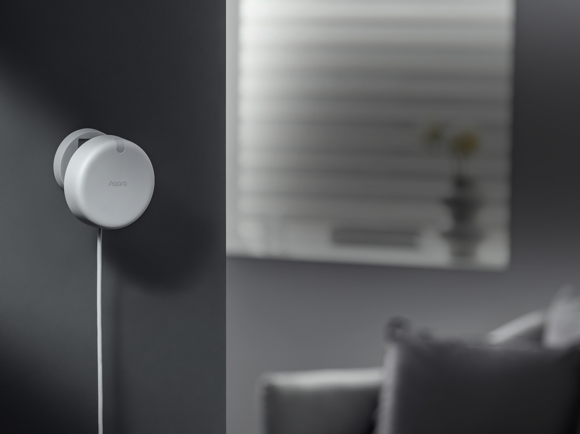 Détecteur de présence Aqara FP2 au mur, câble blanc