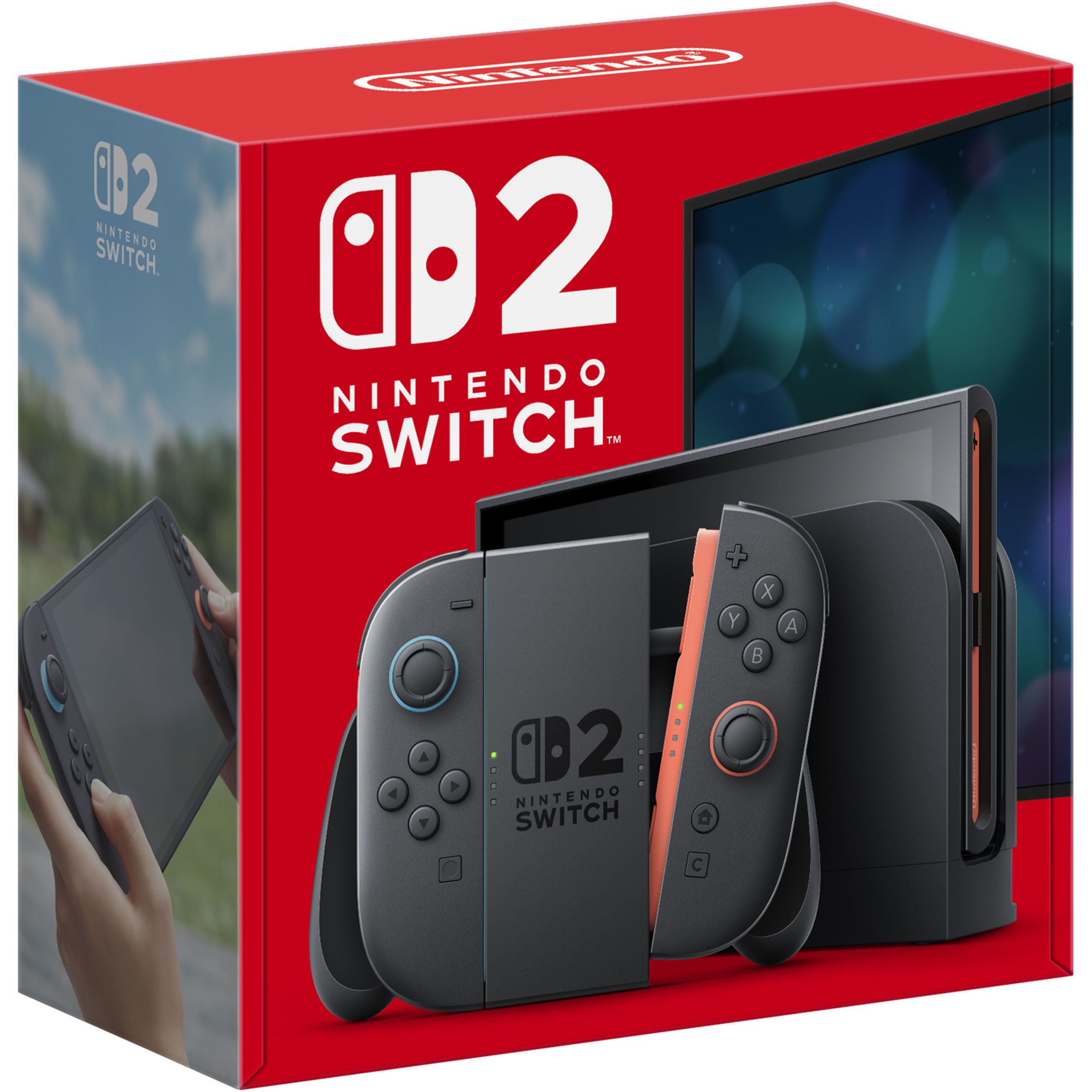 Boîte Nintendo Switch 2, console et Joy-Con 2